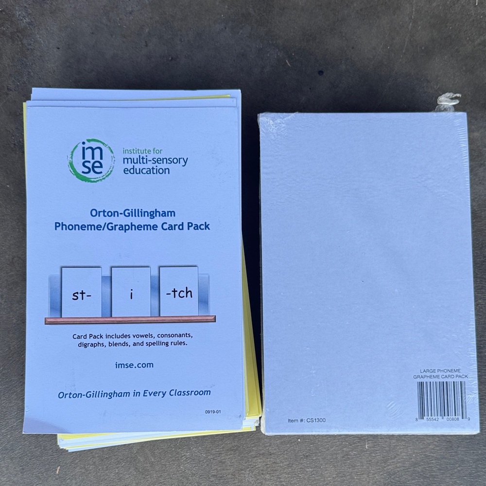 Orton- Gillingham Phoneme/Grapheme Card Pack